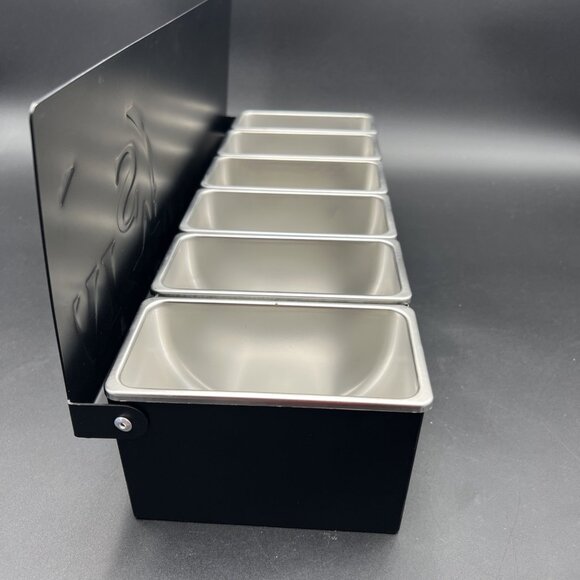 Makers Mark Bar Garnish Caddy Kentucky Bourbon Man Cave Black Metal Stainless - Picture 8 of 16